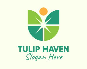 Shiny Tulip Flower logo design