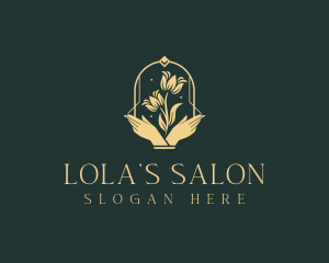 Salon Flower Hands logo design