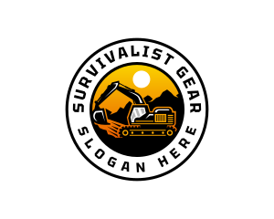 Excavator Digger Mining logo design