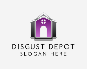 Purple House Construction logo design