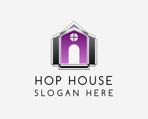 Purple House Construction logo design