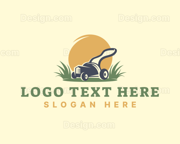 Garden Grass Lawn Mower Logo