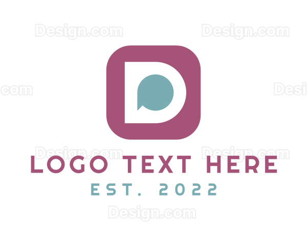 Chat Messaging App Letter D Logo