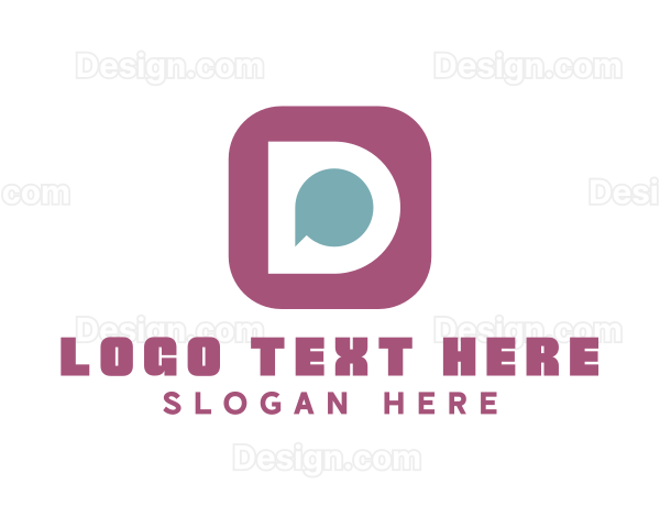 Chat Messaging App Letter D Logo