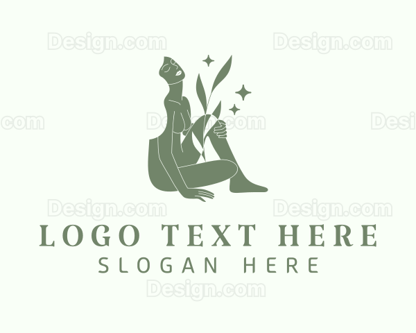 Woman Naked Beauty Spa Logo