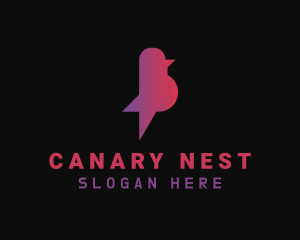 Gradient Canary Bird logo design