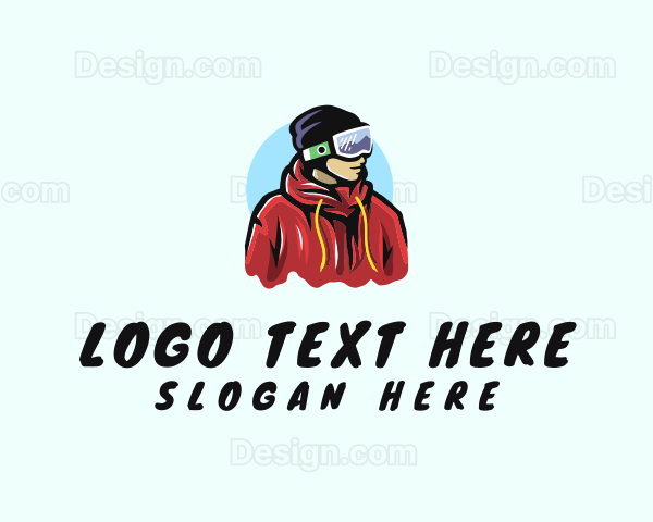 Young Man Skier Logo