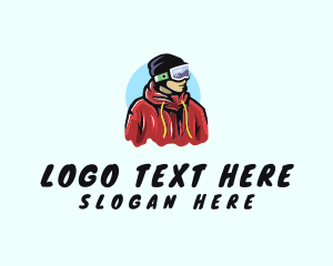 Man Skier Athlete Logo