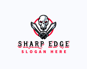 Skull Sword Warrior logo design