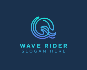 Water Surfing Wave logo
