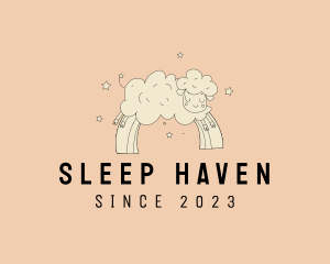 Sleep Sheep Rainbow logo design