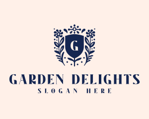 Gardening Floral Shield logo design