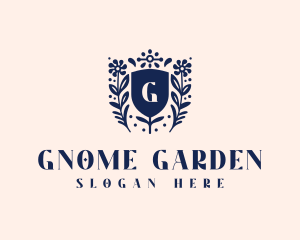 Gardening Floral Shield logo design