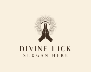 Religious Hand Prayer logo design