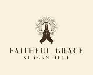 Religious Hand Prayer logo design