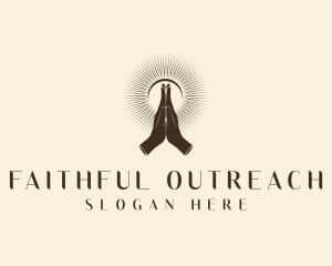 Religious Hand Prayer logo design