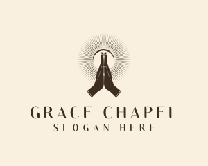 Religious Hand Prayer logo design