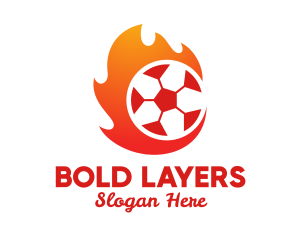 Flaming Soccer Football Ball logo design