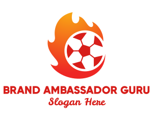 Flaming Soccer Football Ball logo design