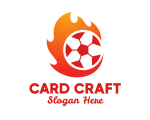 Flaming Soccer Football Ball logo design