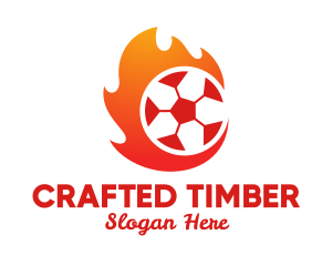 Flaming Soccer Football Ball logo design