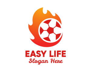 Flaming Soccer Football Ball logo design