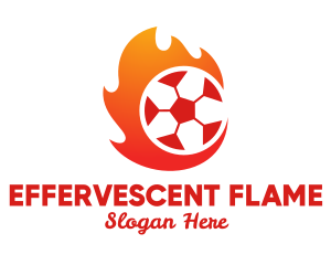 Flaming Soccer Football Ball logo design