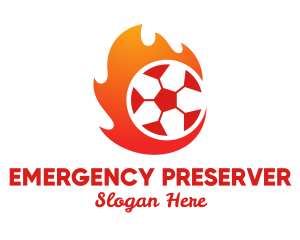 Flaming Soccer Football Ball logo design