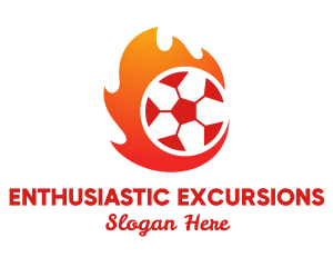 Flaming Soccer Football Ball logo