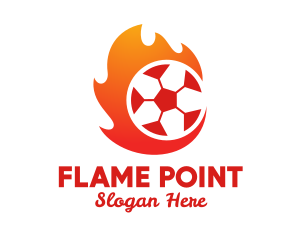 Flaming Soccer Football Ball logo design