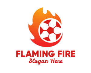 Flaming Soccer Football Ball logo