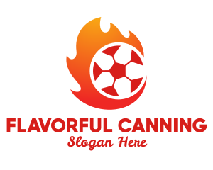 Flaming Soccer Football Ball logo design