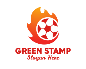 Flaming Soccer Football Ball logo design