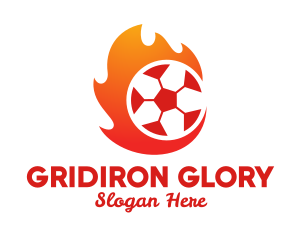Flaming Soccer Football Ball logo