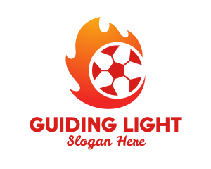 Flaming Soccer Football Ball logo design