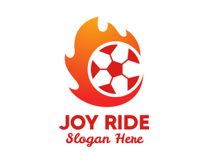 Flaming Soccer Football Ball logo design