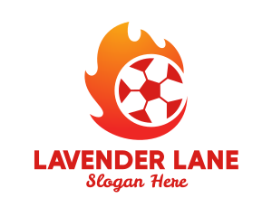 Flaming Soccer Football Ball logo design