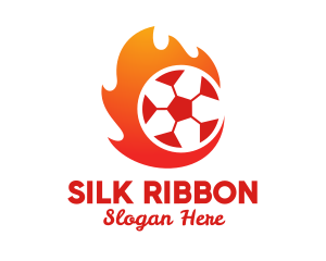 Flaming Soccer Football Ball logo design