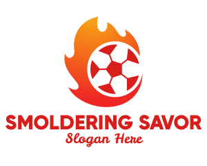 Flaming Soccer Football Ball logo