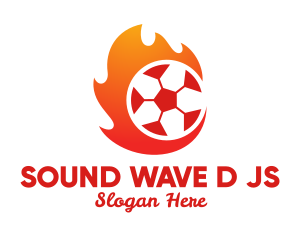 Flaming Soccer Football Ball logo design