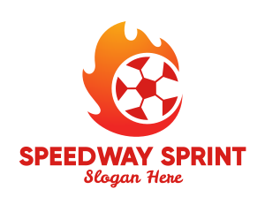 Flaming Soccer Football Ball logo design