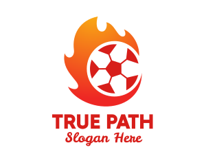 Flaming Soccer Football Ball logo design