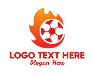 Soccer - Flaming Soccer Football Ball logo design