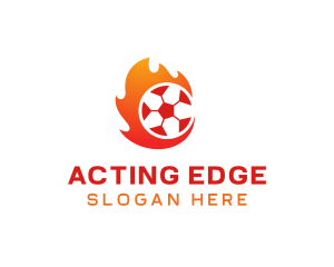 Flaming Soccer Football Ball logo design