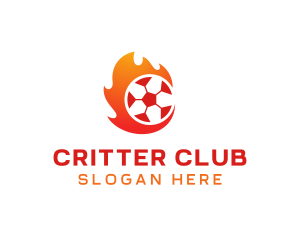 Flaming Soccer Football Ball logo design