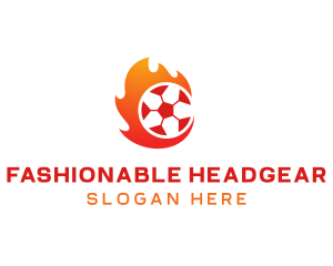 Flaming Soccer Football Ball logo design