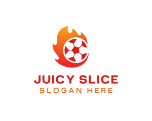 Flaming Soccer Football Ball logo design