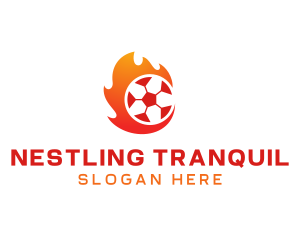 Flaming Soccer Football Ball logo design