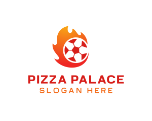 Flaming Soccer Football Ball logo design