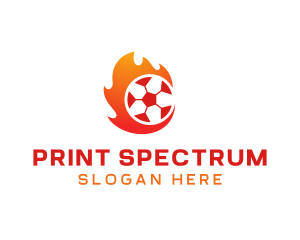 Flaming Soccer Football Ball logo design